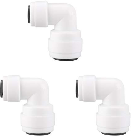 sourcing map 3pcs Elbow 1/4 Inch Tube OD to 3/8 Inch Tube OD Quick Connect Tube Fittings Water Purifiers Push in to Connector Filter Tubing Hose Pipe Joint for RO Reverse Osmosis System
