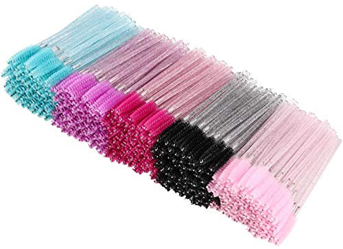 Tbestmax 500 Disposable Mascara Wands Eyelash Brush Spoolies for Eyebrow Eye Lash Extension Colorful