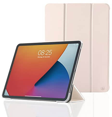 Hama Hülle für iPad Pro 2020/2021 / 2022 12.9 Zoll (aufklappbares Case für Apple Tablet, Schutzhülle mit Standfunktion, transparente Rückseite, magnetisches Cover) rosa