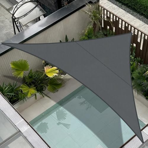 COOL AREA Sonnensegel Wasserdicht Dreieckig 4x4x5.65m Sonnenschutz 95% UV Schutz Windschutz,Wasserabweisend Segel Geeignet für Außenbereiche wie Garten Balkon Terrasse-Anthrazit