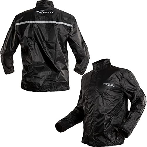 Impermeable Chaqueta Moto de Lluvia A Prueba de Agua Traje de Viento Negro L