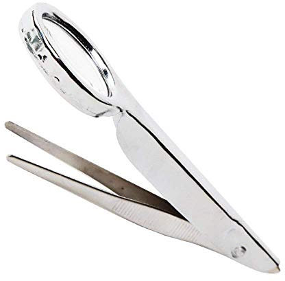 YANYUESHOP 10x Lupe Pocket Handheld Edelstahl mit Pinzette Glas Mitesser Augenbrauen Reparatur Inspektion Tragbarer Mini Spiegel OfficeProducts