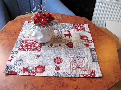Deckchen Gobelin mit Weihnachtsmotiven ca.45x45 cm