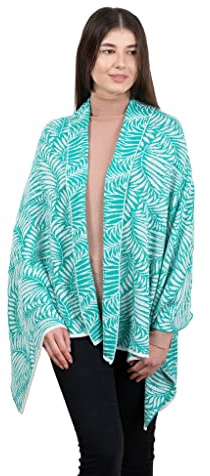 Wickeltuch aus 100% ägyptischer Baumwolle Schal für Damen Blumenmuster Umhang Einheitsgröße