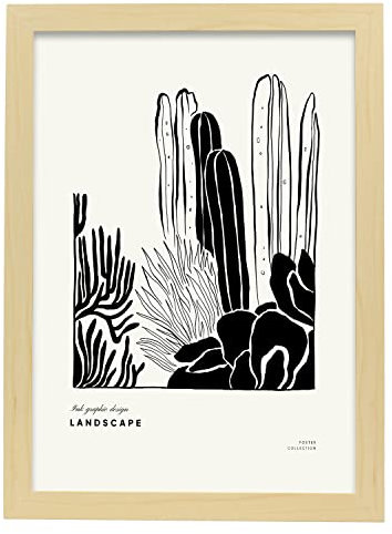 Nacnic Póster Pop Art Abstracto. Cactus gigante Ilustraciones Artísticas Modernas para la Decoración de Interiores.