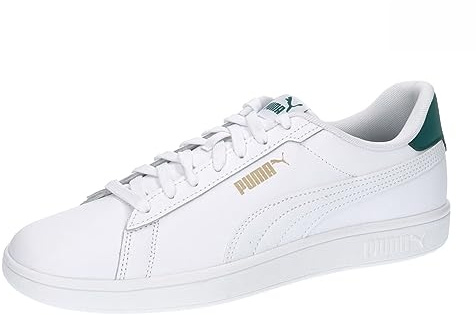 PUMA Unisex Smash 3.0 L Baskets, Puma White Puma Navy Puma Gold, 42 EU