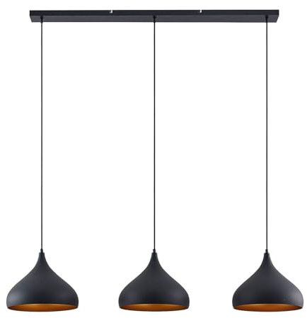 Lindby Ceiling Light Elamira dimmable (Modern) in Black Made of Metal for e.g. Living Room & Dining (3 Light Sources, E27) from Pendant Lighting lamp Hanging Ceiling
