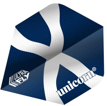 UNICORN UltraFly Dart Flights | Skottland Saltire Fladder Design | Standard Plus-form | Ultrahållbar 100 mikron polyester PET