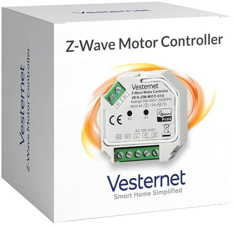 Vesternet Z-Wave Motor Controller Module | Smart Home Control Blinds, Curtains & Shutters In-Wall Motor Controller Module with Energy Monitoring | Compatible with Home Assistant, SmartThings & Hubitat
