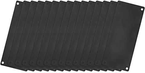 QUARKZMAN 15 Stück Leere Metall Karten 80x40x0.3mm, Schwarz Metallkarte Aluminium Platte mit 4 Loch 3mm Durchmesser für Klingelschild Visitenkarten Namensschilder Briefkasten Türschilder