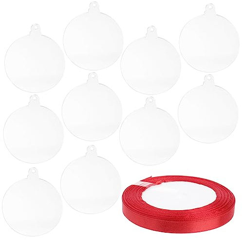 TOPBATHY 10stücke Acryl-weihnachtsanhänger zum Selbermachen Transparente Ornamente Weihnachtsdekorationen Einfaches Aufhängen Schlichtes Design Glatte Kanten für Handyschutz