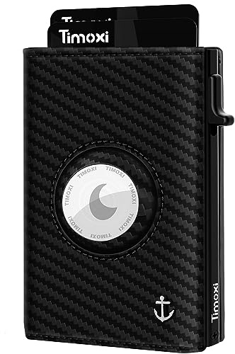 Timoxi Airtag Wallet mit Münzfach, Kreditkartenetui Herren aus Premium Leder,Geldbörse Herren mit RFID Schutz, Kartenetui für 9-11 Karten(airtag Nicht im Produkt enthalten)