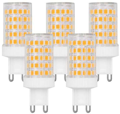 JINLONTA G9 LED Glühbirne 3000K Warmweiss Ersatz 80W Halogenlampen, G9 800LM 8W Glühbirne 230V Birne 5 Stück [MEHRWEG]
