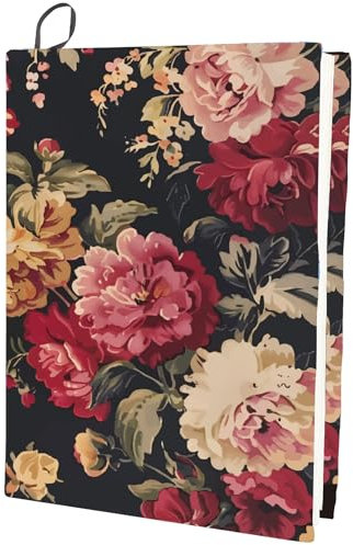 craspire Dehnbarer Buchumschlag Mit Blumenmotiv Pfingstrose Waschbar Wiederverwendbar Große Buchhülle Aus Nylon Buchschutz Elastische Notizbuchumschläge Für Hardcover Bücher Lehrbuch
