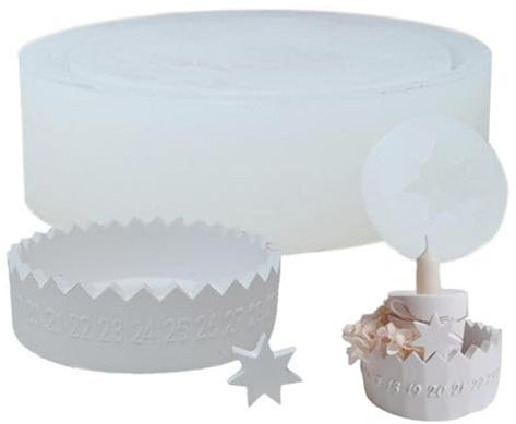 Advent Candle Holder Mould, Advent Candlestick Holder Mould Silicone, Candle Stand Christmas Countdown Mould, Christmas Resin Casting Mould for Table Home Decor