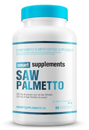 SMART SUPPLEMENTS - Saw Palmetto - 60 Cápsulas Vegetales - 200 mg de Extracto Seco de Saw Palmetto - Serenoa Repens - Salud de la Próstata - Equilibrio Hormonal - Apoyo Urinario