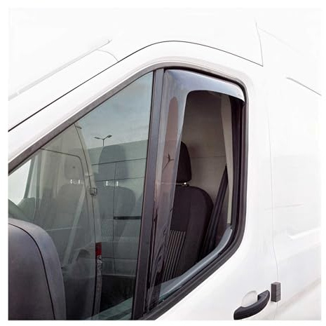 OMAC Windabweiser für Ford Transit 2015-2026 Acryl Dunkel 2tlg | Regenabweiser, Schützt vor Regen und Spritzwasser, waschstraßenfest