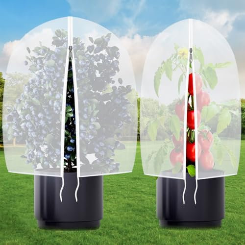 Red de árbol frutal para cigarras – con cremallera y cordón de protección para tus árboles frutales, jardín, pájaros, cubierta de red para arándanos, arbustos, tomates, insectos, plantas, cerezo,