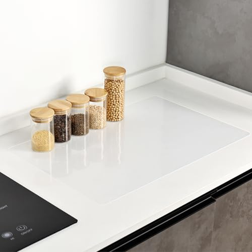 KitchenRaku Clear Silicone Mat for Kitchen Worktop Protector, 60x40cm | Heat Resistant -40°F to 482°F, Nonstick Protects Countertops from Scratches and Stains, for Baking and Crafts, Easy Clean