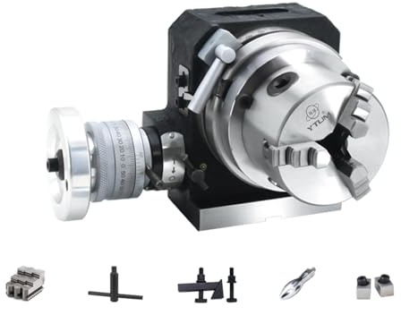 DONGXIAO Mesa giratoria fresado precisión con Mandril 3 mordazas 3,1''/80 mm, Modelo Horizontal y Vertical, Mesa giratoria for fresadoras 4''/100 mm, for Herramientas indexación ingeniería fresado