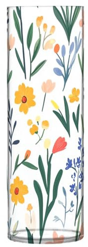 Große Kunststoff-Blumenvase, Blumen, Rittersporn, Iris-Weiß, 30 cm, transparent, ästhetisch, dekorative große Blumenvasen für Zuhause, Küche, Wohnzimmer