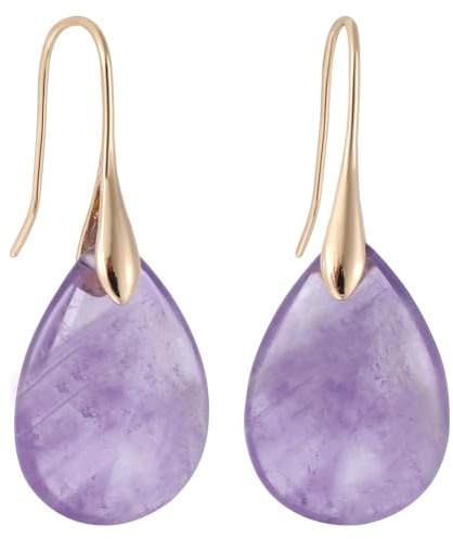 Pendientes Colgantes Cuentas de Ágata Lágrima, Pendientes Anzuelo Lágrima de Piedra Natural Alto Lujo Elegantes y Modernos Colgantes Joyería para Mujer