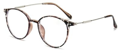 Nyxphy Modische Blaulichtfilter Kurzsichtige Brille für Damen Herren Leichte TR90 Metall Kombination Fernbrille Myopie Computer mit ovalem (Schwarz marmoriert, -0.75, Dioptrien)