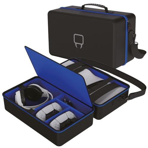 Venom Housse de transport pour console PS5 – Étui rigide pour PS5 Slim Disc, Digital et Pro – Compatible avec console, manettes, câbles et accessoires – Protection et transportabilité | housse console ps5, etui rigide de voyage, ps5 slim disc, digital, pro, manettes, cables, accessoires