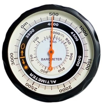 Baromètres à cadran rond en métal, altimètre mécanique professionnel de haute précision, baromètre baromètre monté sur voiture pour l'intérieur et l'extérieur(Altimeter)