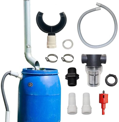 Colector de agua de lluvia para barriles de lluvia, para barriles de lluvia, para desagües de 70 a 100 mm, colector de agua para barriles de lluvia, superficies de techo hasta máx. 80 m²