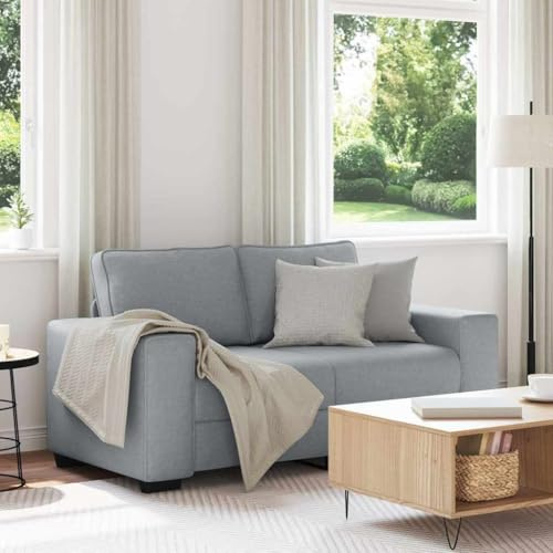Emmtore 2 Sitzer Sofa Stoff, Sofa, Sofa 2 Sitzer, Stoffsofa, Couch, Zweisitzer Sofa,Stoff Hellgrau,120 cm