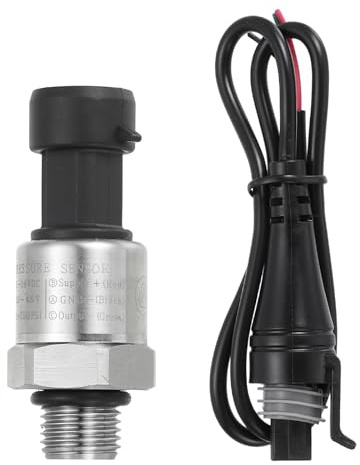 sourcing map Pressure Transducer Sender Sensor with Connector, G1/4 750 PSI Stainless Steel Pressure Transmitter for Oil Fuel Water Air