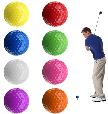 tintoke 8 Pack Farbige Golfbälle, Golfbälle bunt, Farbige Golfbälle, Golf-Übungsball, Golfball, Outdoor-Golfball, Golf trainingsbälle, Driving Range Golfbälle,Golfset für drinnen und draußen