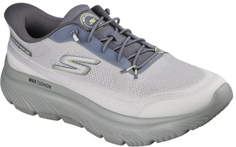 Skechers herr GO Walk MAX Dämpande Hyper Burst Zoltar sneakers, träkol lime textil/trim, 12 UK