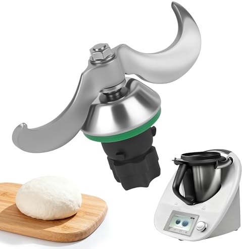 Nuangoo Teigmesser für Thermomix TM6, TM5 mit Bürste,Edelstahl Teigmischmesser Kompatibel mit Küchenmixern für Thermomix TM5 und TM6