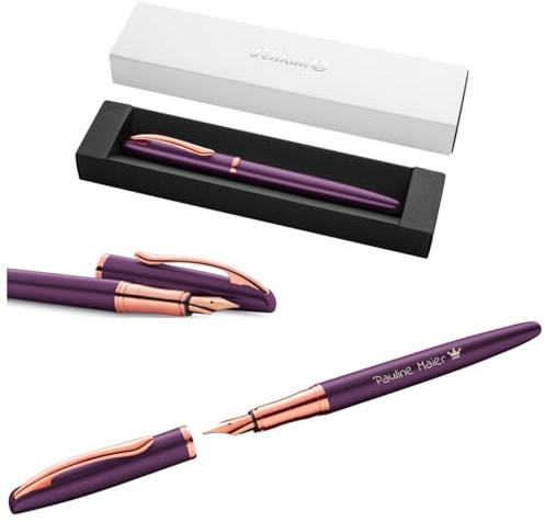 Pelikan Jazz Noble Elegance P36 Pluma estilográfica con grabado de regalo, bolígrafos únicos con nombre, regalos personalizados, pluma estilográfica personalizada (Viola)