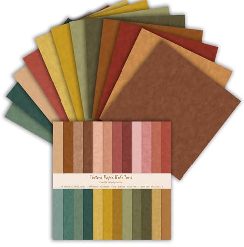 Oriental riverkit 24 Blatt Doppelseitiges Scrapbook Papier, Rot/Gelb | 15,2 x 15,2 cm, Muster Papier, Bastelpapier Muster, Dekorpapier, Papier mit Muster für DIY Fotoalbum und Scrapbook Dekoration
