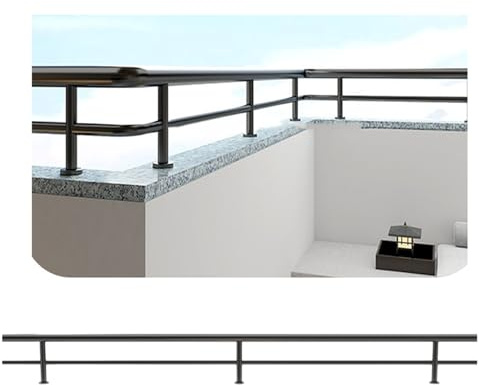 LVLDAWA Outdoor Hand Railing Kit For Balcony, Fence Rail Horizontal Metal Deck Railing Wall Extender Fence For Garden, Patio(120cm/47.2in)