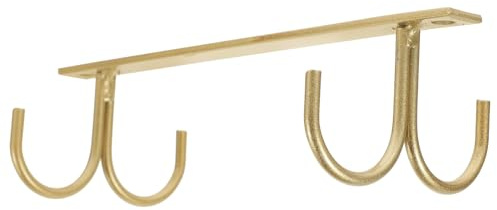 POPETPOP Soporte para Utensilios de Cocina Estante Inferior y Ganchos Colgantes, Portavasos de Hierro para Armarios, Uso en Cocina y Baño