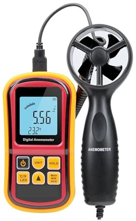 Digital Anemometer, Anemometer Wind Speed Meter Digital Handheld Air Velocity Range 0.3-45m/s Speedometer Sensor