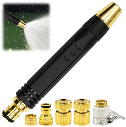 Kit de buse pour nettoyeur haute pression, buse de tuyau haute pression noire King Kong, tuyau torsadé réglable robuste pour le lavage de voiture, le nettoyage extérieur et l'arrosage des plantes