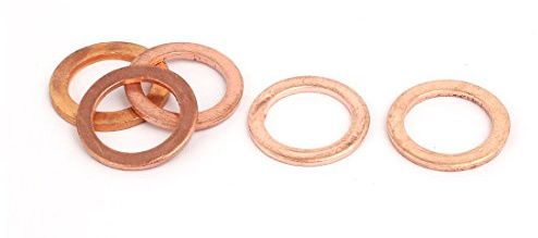 sourcing map 5Stk. Kupfer flach Dichtring Dichtung Ring Unterlegscheibe 14mmx20mmx1,5mm | Feine Verarbeitung, Glatte Oberfläche, Geeignet Für Chemische Anlagen, Generatoren, Marine, Hardware, Präzisionsinstrumente