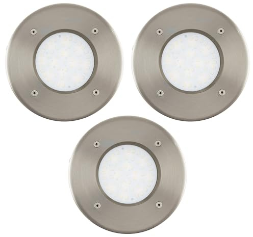 Eglo Lamedo Lot de 3 Spots encastrables en Acier Inoxydable Diamètre 10 cm
