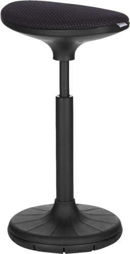 SCHÄFER SHOP Hocker höhenverstellbar, Stehhocker ergonomisch, Schreibtisch Hocker, Stehhilfe Büro, rückenschonend, 38x32x57 cm, Sitzhocker schwarz, dynamisches Sitzen