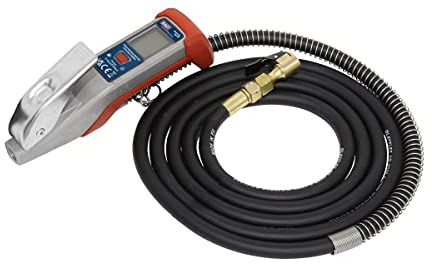 Sealey SA375 Digital Tyre Inflator with 2.7M Hose & Clip-On Connector