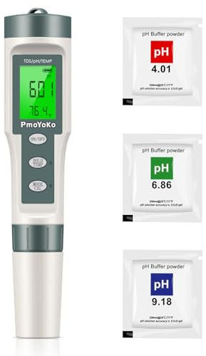 pH Meter, 3-in-1 TDS Meter Digital Water Tester with 0.01 High Precision, Water Tester for Drinking Water with 0-14 pH Test Range, TDS/Temp/pH Tester for Wine, Aquarium, Pool, Garden, Bath and Water