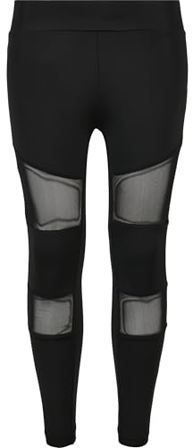 Urban Classics Mädchen Leggings Girls Tech Mesh Leggings Black 122/128