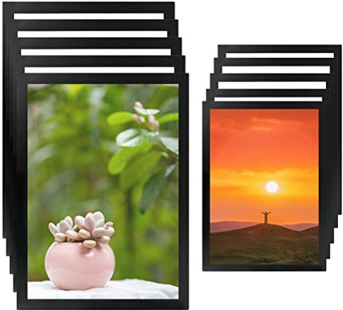 CENBEN 10 Stück Magnetrahmen,5 Pcs A3 & 5 Pcs A4 Info-Rahmen Selbstklebend Aufklappbarer Magnetrahmen mit Magnetverschluss Infotasche Blatthalter für Informationsrahmen DIN A3 A4,32.5x24cm,45×33cm