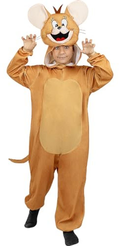 Funidelia | Jerry Costume - Tom & Jerry for boys & girls Cartoons, Cat, Mouse - Costumes for kids, accessory fancy dress & props for Halloween, carnival & parties - Size 5-6 years - Brown