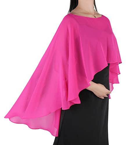 Ladiery Sheer Chiffon Capes Weiche Capelets für Frauen, leichte Tücher und Wraps für Abendpartykleider